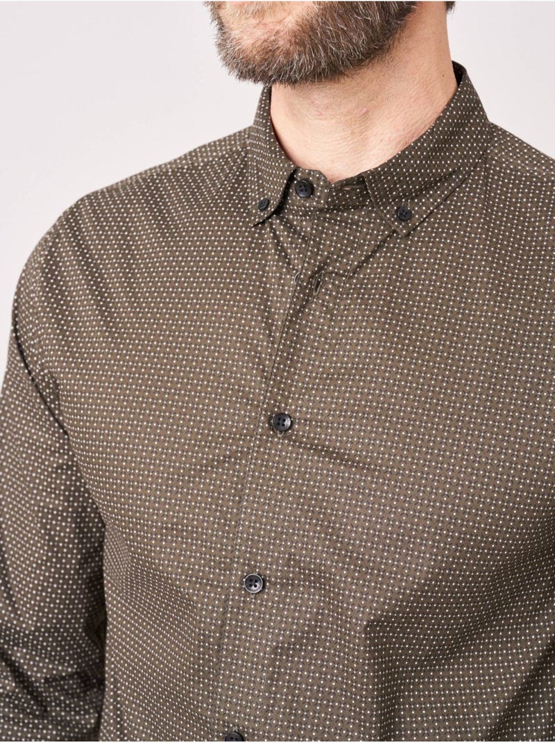 Chemise regular homme motif géométrique 'Deeluxe' Vert bouteille - Kiabi