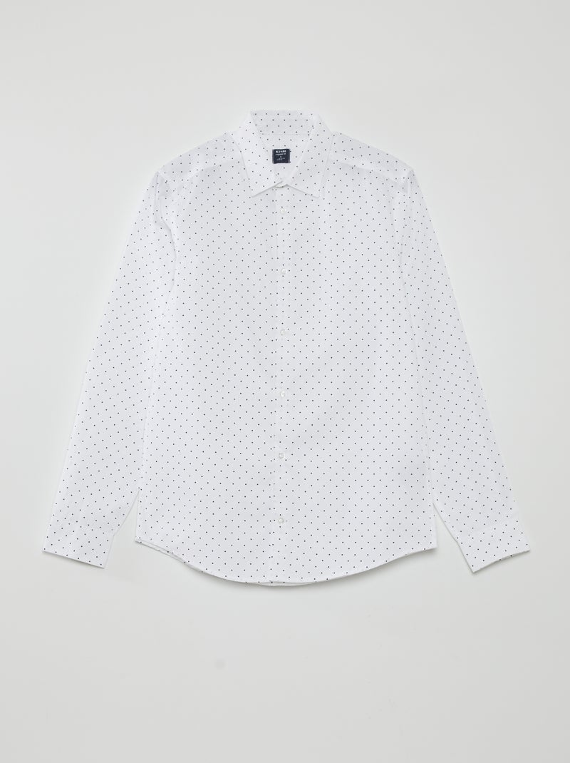 Chemise regular imprimé pois Blanc - Kiabi