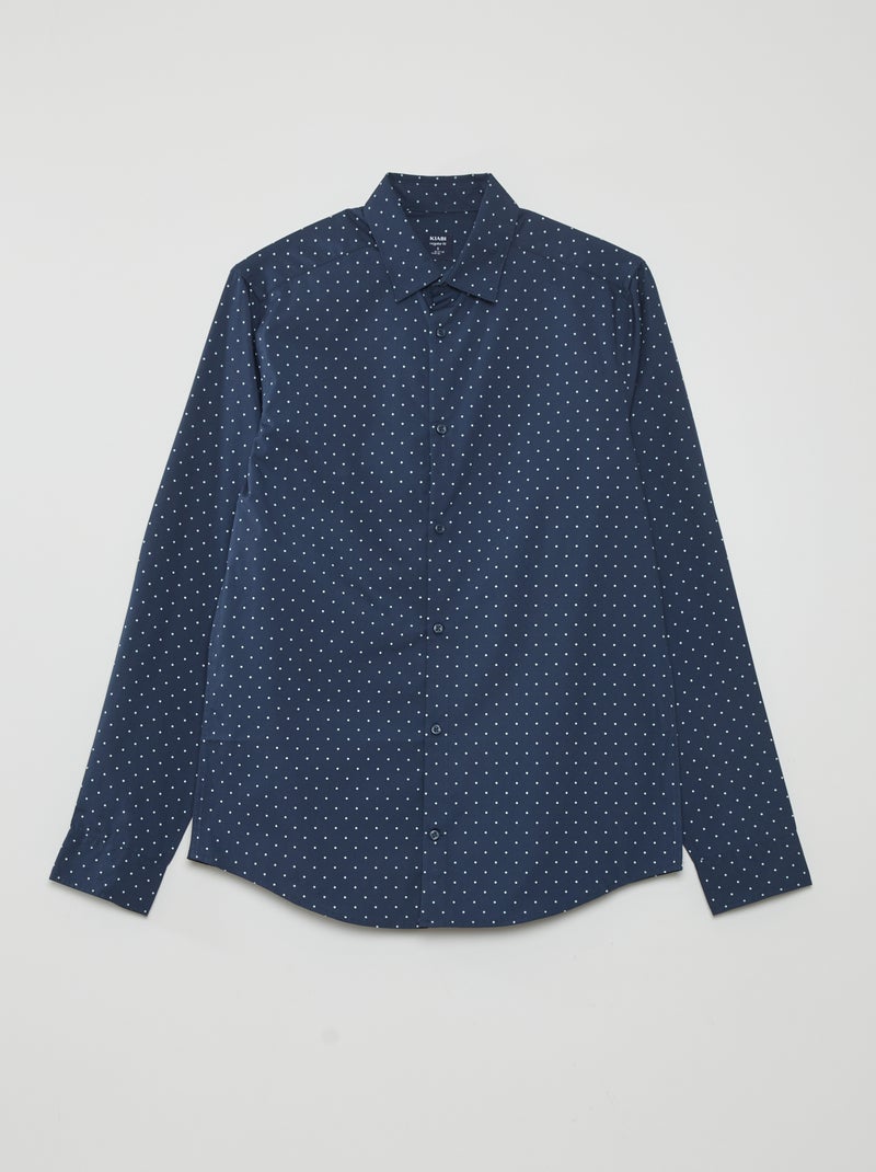 Chemise regular imprimé pois Bleu - Kiabi