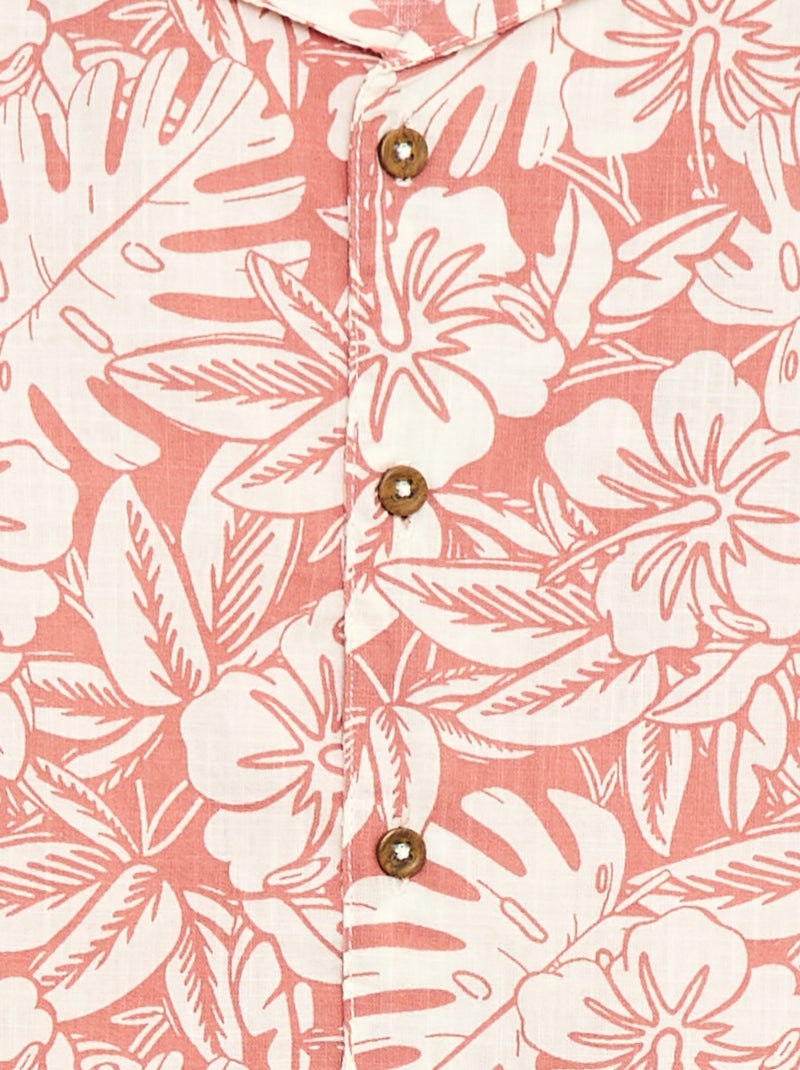 Chemise regular manches courtes en coton Rouge - Kiabi