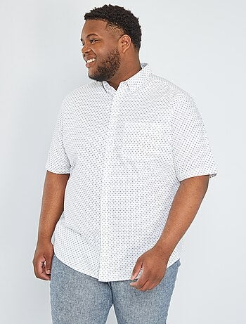 Chemise regular oxford manches courtes - Kiabi - Homme / Grande taille homme / Chemise / Chemise droite - Blanc - 6XL - Grande Taille