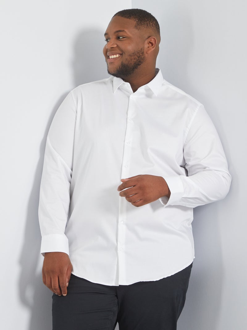 Chemise regular sans repassage blanc - Kiabi