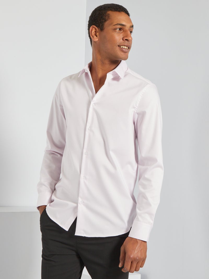 Chemise regular 'sans repassage' Rose - Kiabi