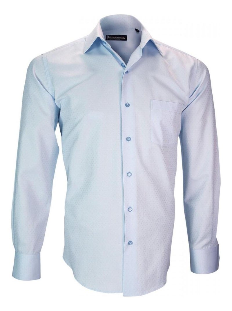 Chemise repasage facile BARI Bleu - Kiabi