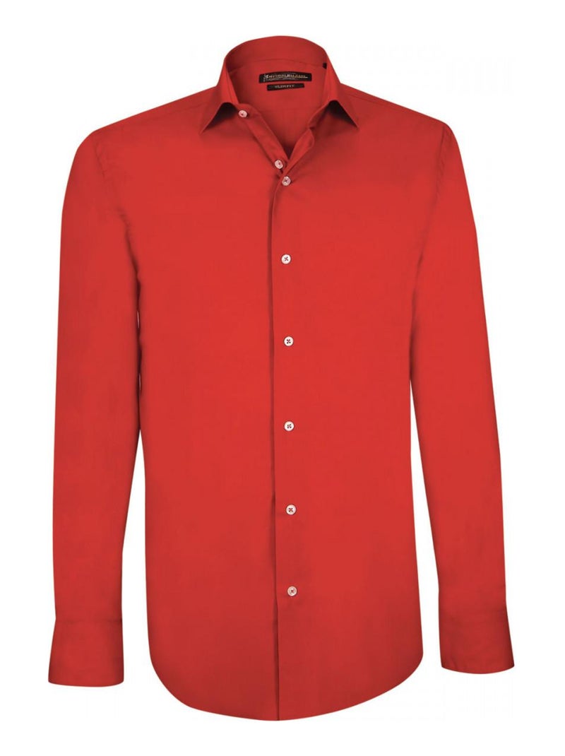 Chemise repassage facile LORENZO Rouge - Kiabi