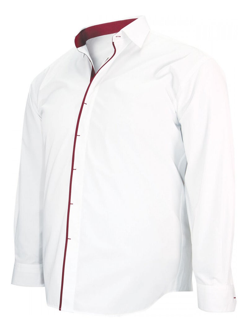 Chemise repassage facile VERNAZZA Blanc Bordeaux - Kiabi
