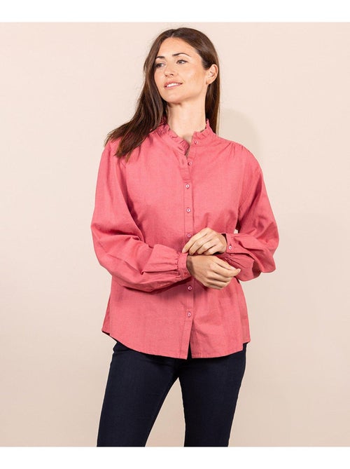 Chemise rose col montant Femme - Terre de Marins - Kiabi