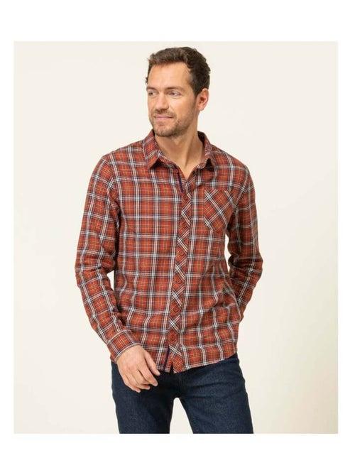 Chemise rouille à carreaux Homme - Kiabi