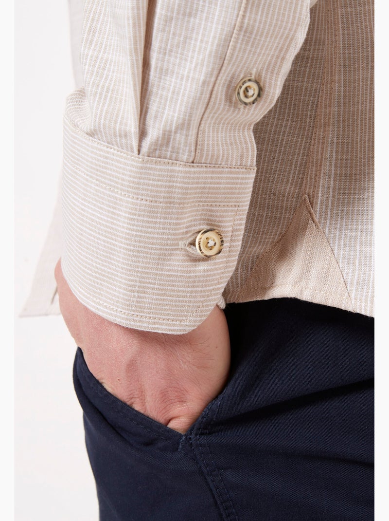 CHEMISE SAFARI EXPERIENCE Beige/Blanc - Kiabi