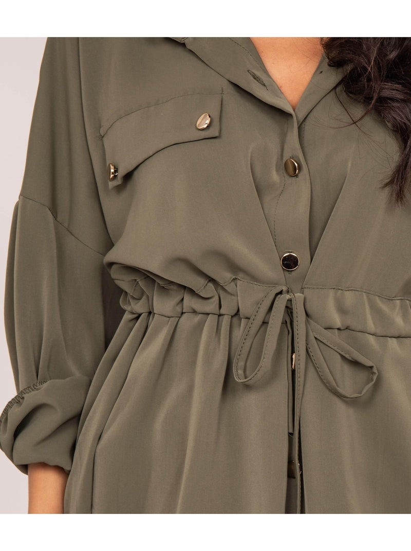 Chemise saharienne ORELLE Kaki - Kiabi