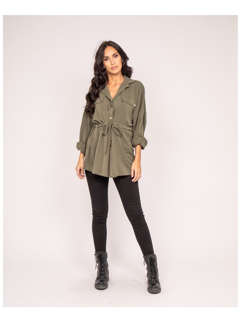 Chemise saharienne ORELLE Kaki - Kiabi