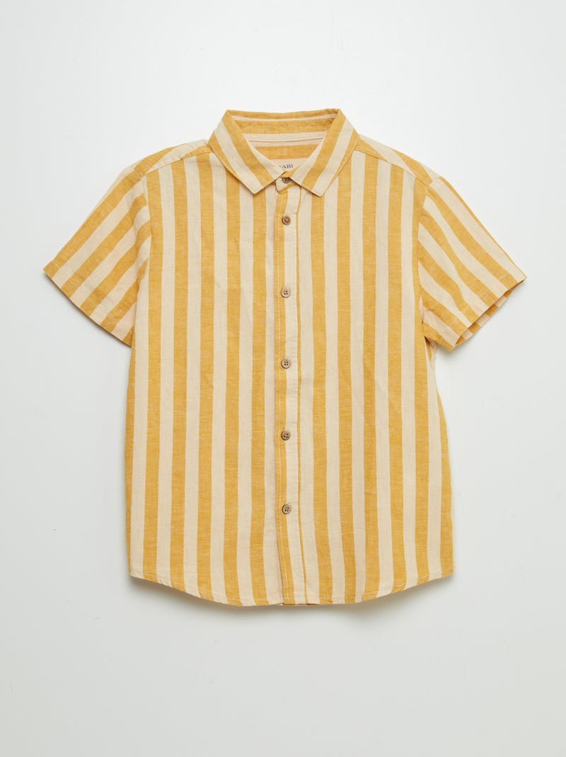 Chemise sans manche en lin mélangé Jaune/moutarde - Kiabi