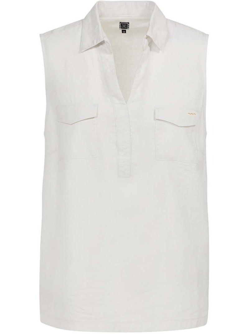 Chemise sans manches - Terre de Marins Blanc - Kiabi