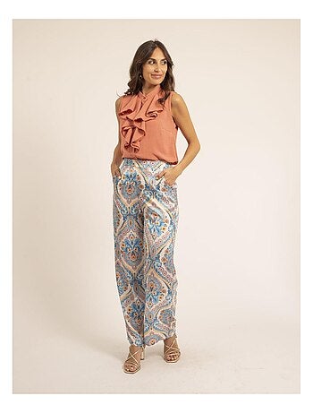 Chemise sans manches col jabot ODESSA