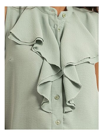 Chemise sans manches col jabot ODESSA