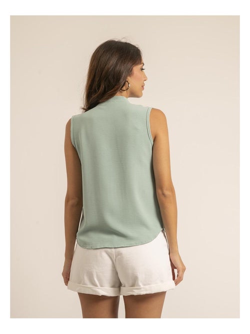 Chemise sans manches col jabot ODESSA - Kiabi