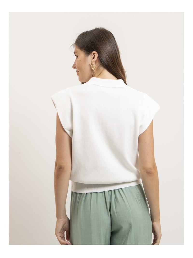 Chemise sans manches col polo farda Blanc - Kiabi