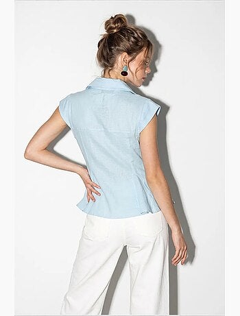 Chemise sans manches en coton, coupe ajustée lucci