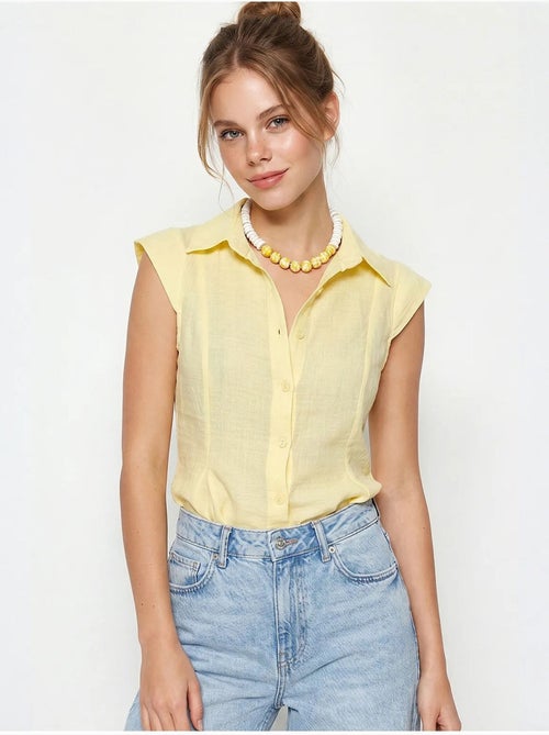 Chemise sans manches en coton, coupe ajustée lucci - Kiabi Chemise sans manches en coton, coupe ajustée lucci - Kiabi