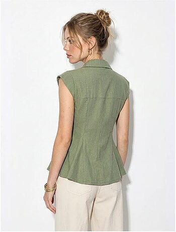 Chemise sans manches en coton, coupe ajustée lucci