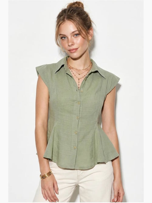 Chemise sans manches en coton, coupe ajustée lucci - Kiabi Chemise sans manches en coton, coupe ajustée lucci - Kiabi