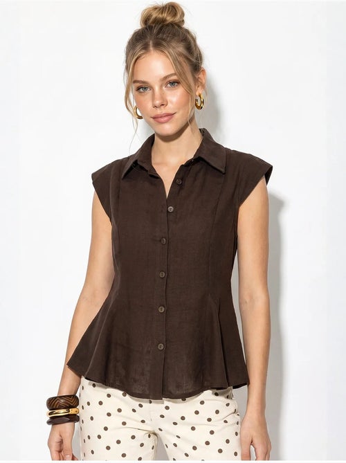 Chemise sans manches en coton, coupe ajustée lucci - Kiabi Chemise sans manches en coton, coupe ajustée lucci - Kiabi
