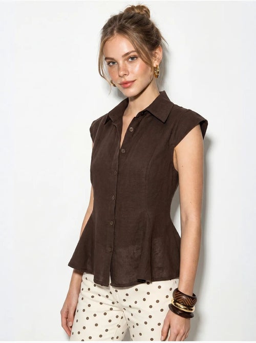 Chemise sans manches en coton, coupe ajustée lucci - Kiabi Chemise sans manches en coton, coupe ajustée lucci - Kiabi