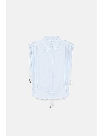 Chemise sans manches en popeline de coton rayée dilvin