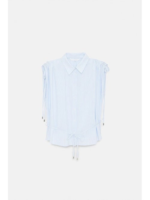 Chemise sans manches en popeline de coton rayée dilvin - Kiabi