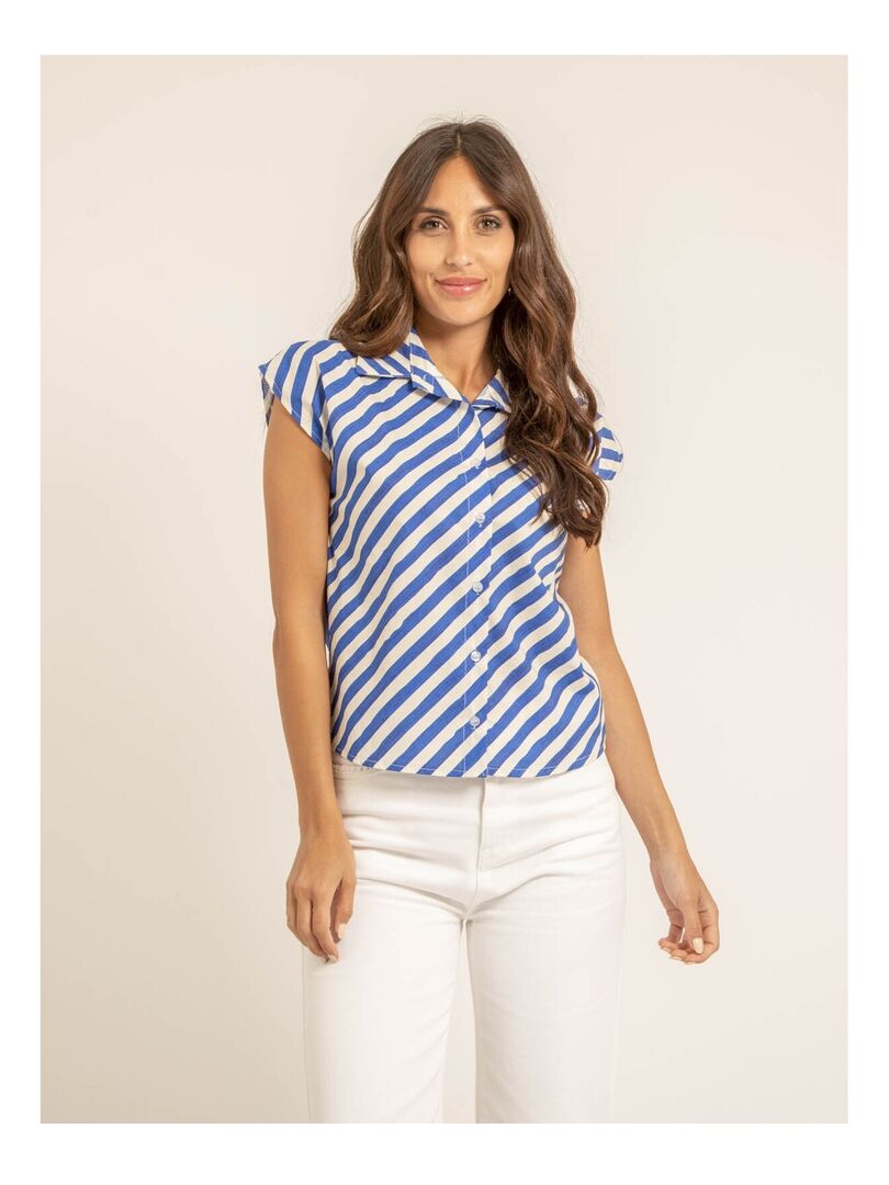 Chemisier Tunique Alfani Bleu à Pois Devant - Taille XS - Occasion Très Bon état - Doublé