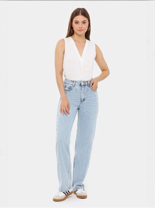 Chemise sans manches semi-transparente à col en V - Kiabi