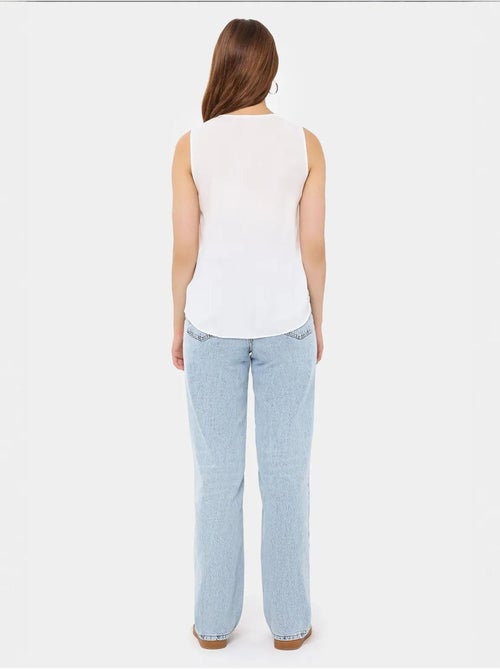 Chemise sans manches semi-transparente à col en V - Kiabi