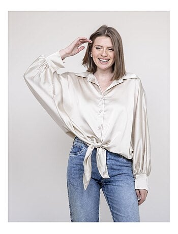 Chemise satin à nouer OBANA