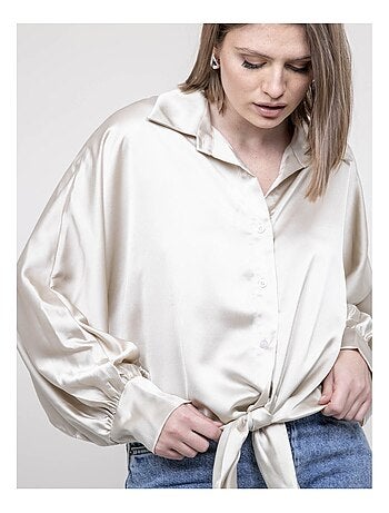 Chemise satin à nouer OBANA