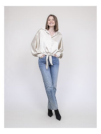 Chemise satin à nouer OBANA