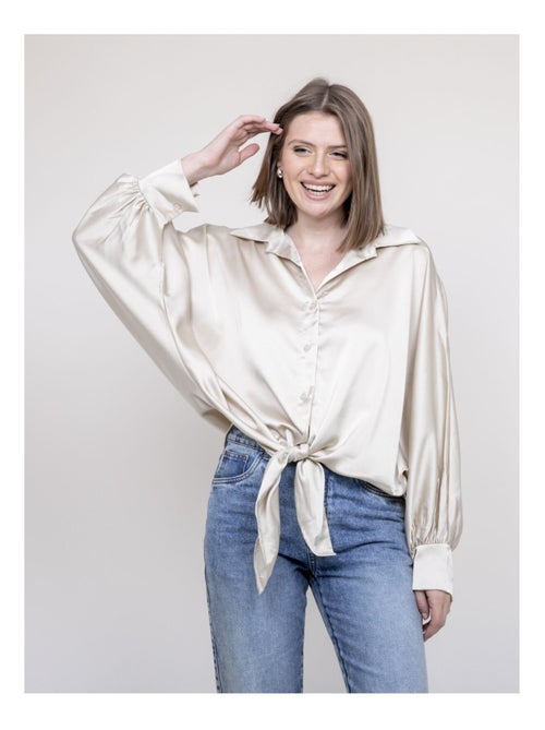 Chemise satin à nouer OBANA - Kiabi