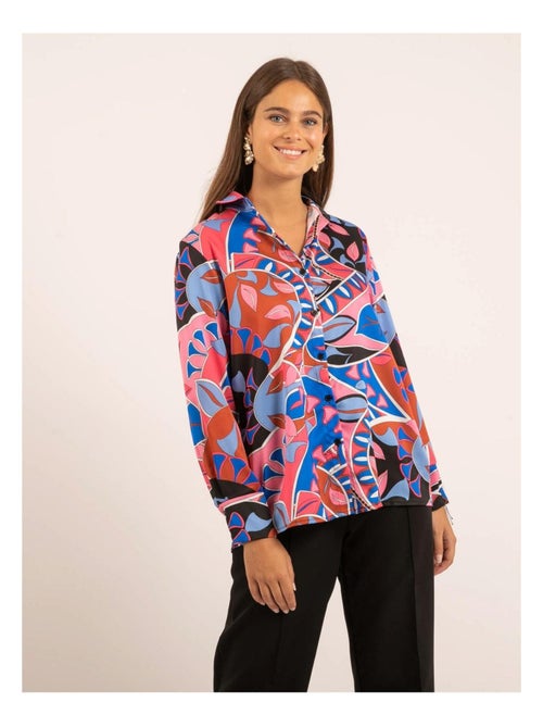 Chemise satin motifs OLIDA - Kiabi