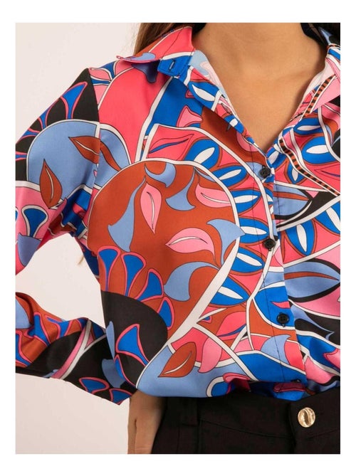 Chemise satin motifs OLIDA - Kiabi