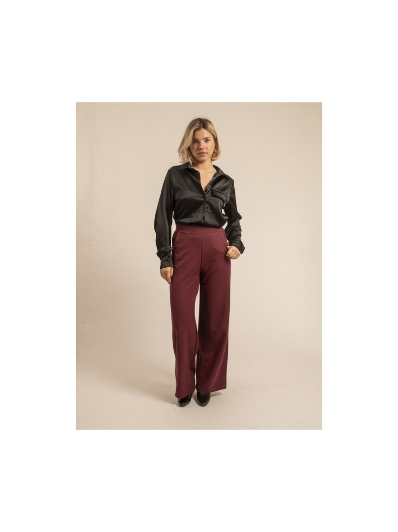 Chemise satin OGUNE Noir - Kiabi