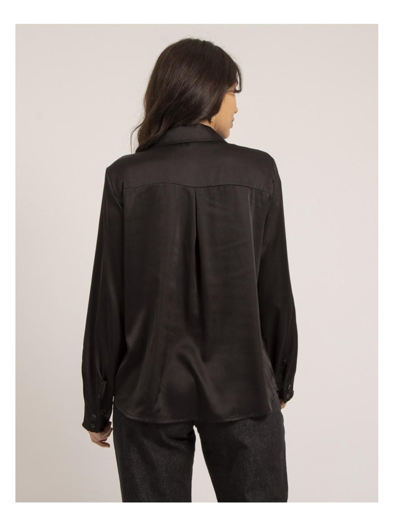 Chemise satin ONOLIA Noir - Kiabi