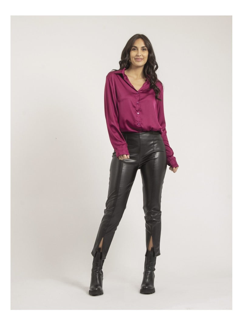 Chemise satin ONOLIA Rose framboise - Kiabi