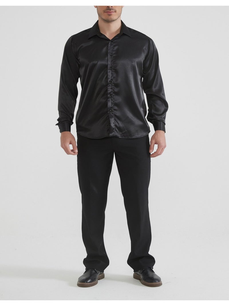 Chemise Satiné Kebello Noir Noir - Kiabi