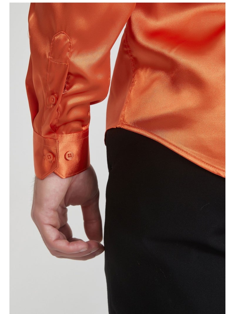 Chemise Satiné Kebello Orange - Kiabi