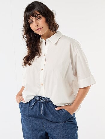 Chemise satinée avec boutons étoile de mer