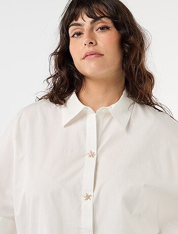 Chemise satinée avec boutons étoile de mer