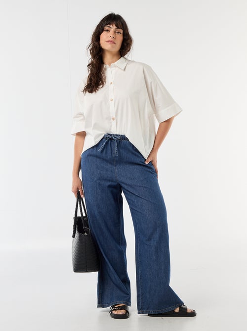Chemise satinée avec boutons étoile de mer - Kiabi