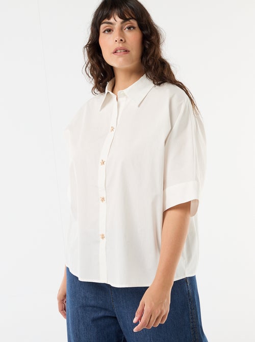 Chemise satinée avec boutons étoile de mer - Kiabi