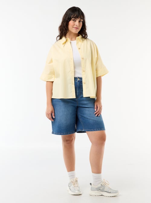 Chemise satinée avec boutons étoile de mer - Kiabi