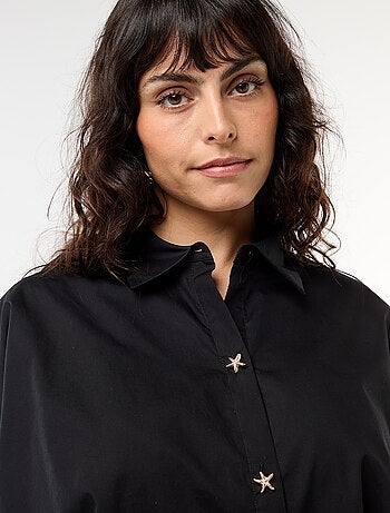 Chemise satinée avec boutons étoile de mer