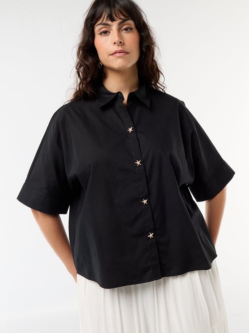 Chemise satinée avec boutons étoile de mer - Kiabi